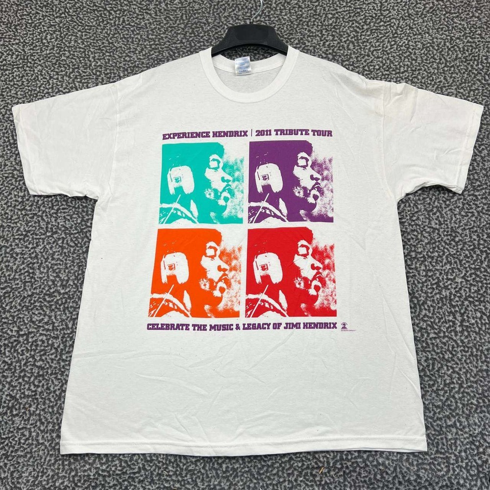 Vintage Experience Jimi Hendrix Shirt Men XL‎ White Gildan New with Defects